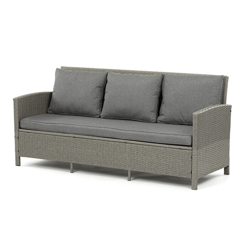 Zahradní sestava 140x70x60cm, polyratan, šedá, AZS-A1719 GREY