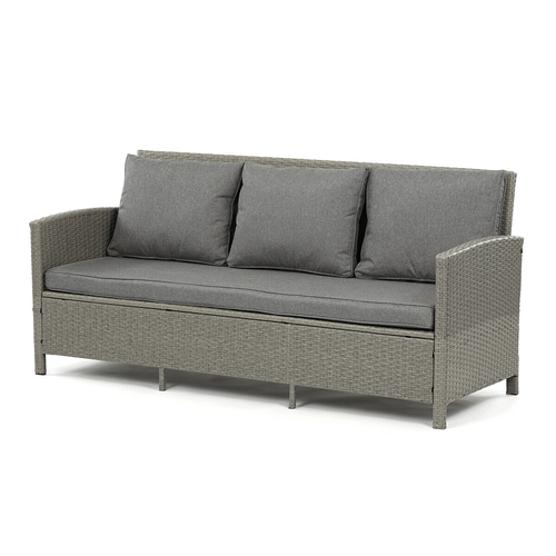 Zahradní sestava 140x70x60cm, polyratan, šedá, AZS-A1719 GREY