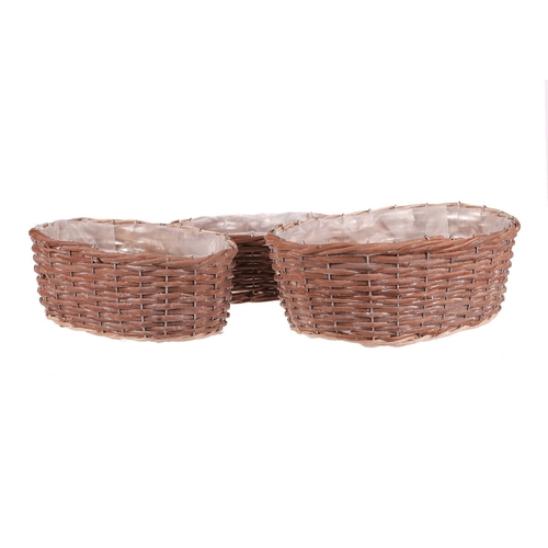 Obal proutěný - oválný, přírodní, cena za sadu 3 ks