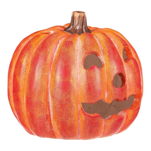 Dýně kulatá s obličejem - magnesium, svícen, oranžová