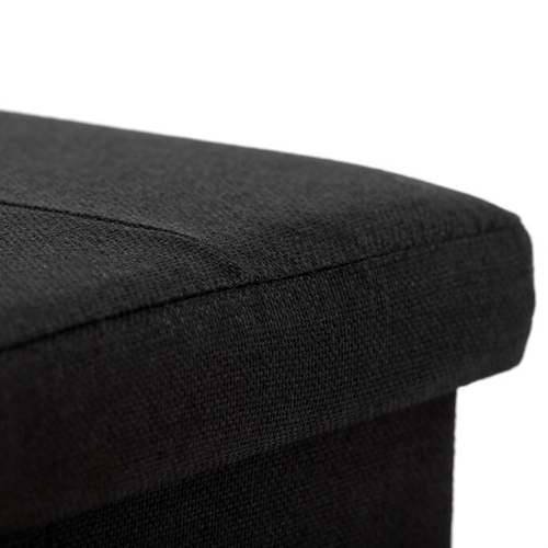 Taburet s úložným prostorem, černá, látka, TAB-462 BK2