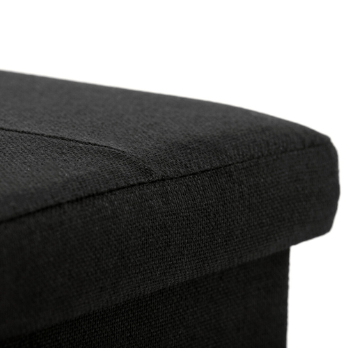 Taburet s úložným prostorem, černá, látka, TAB-462 BK2