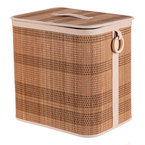 Koš regálový a prádelní - bambus, přírodní, cena za sadu 6 ks