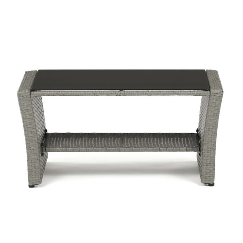 Zahradní sedací souprava, polyratan, šedá, AZS-A1523 GREY