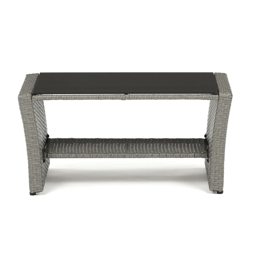 Zahradní sedací souprava, polyratan, šedá, AZS-A1523 GREY