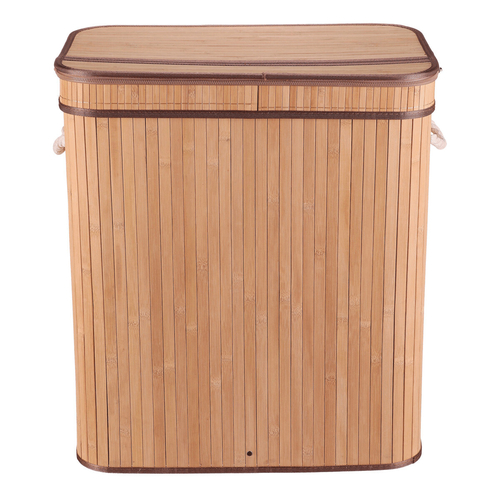 Koš prádelní - bambusový, s víkem, barva přírodní