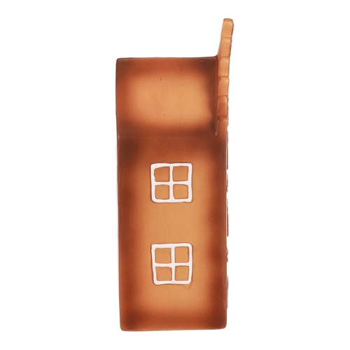 Domeček perníkový - keramika, LED osvětlení, hnědý