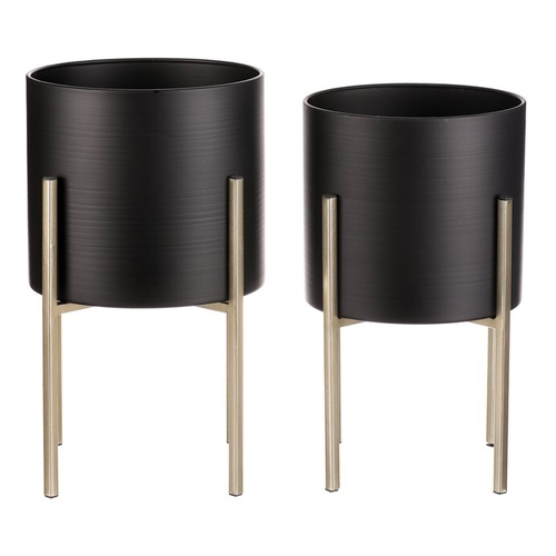 Stojan - kovový, kulatý, černý mat, cena za sadu 2 ks