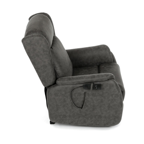 Polohovací křeslo, elektrické kabelové ovládání, černá, látka vintage, TV-L8902 BK3