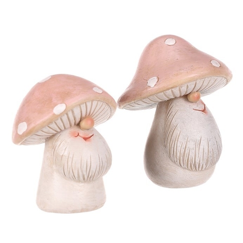 Skřítek muchomůrka - polyresin, růžová hlava, mix 2 druhů, cena za 1 ks
