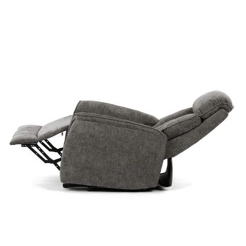 Polohovací křeslo, elektrické kabelové ovládání, šedá, látka, TV-H9727 GREY2