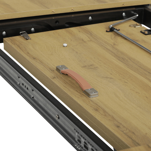 Jídelní stůl rozkládací 160-240x90 cm, lamino, dub, HT-R5624 OAK
