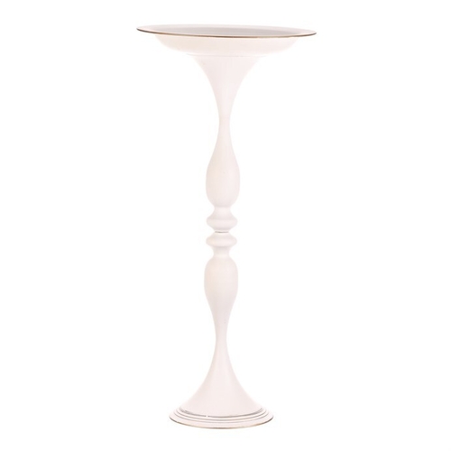 Mísa kovová - na stojanu, 83 cm, aranžovací, barva bílá