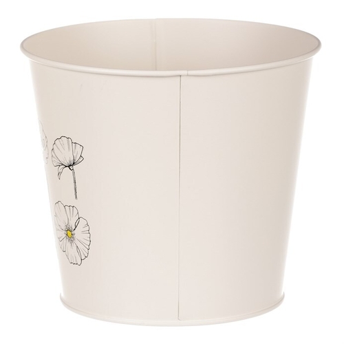Obal kovový - motiv kvetoucího máku, krémový