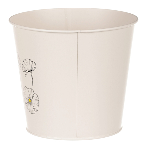 Obal kovový - motiv kvetoucího máku, krémový