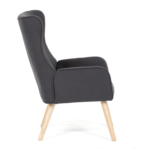 Křeslo ušák, šedá, manšestrová látka, AK-314 GREY2