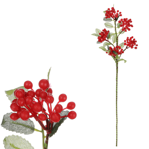 Jeřabiny - umělá větev, červené bobule