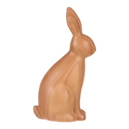 Zajíc - polyresinová figurka, velká, imitace dřeva