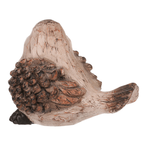 Ptáček - keramická figurka, barva hnědá