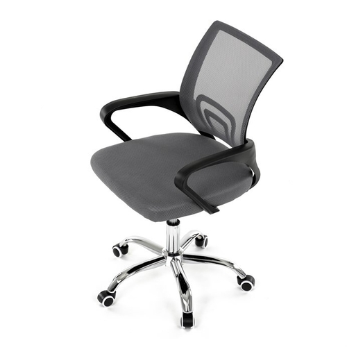 Dětská židle, výškově nastavitelná, šedá síťovina, KA-L103 GREY