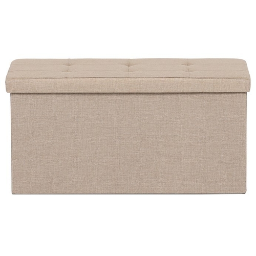 Taburet s úložným prostorem, béžová, látka, TAB-462 CRM2