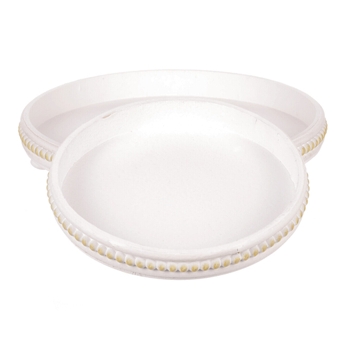 Tác dřevěný - kulatý tvar, bílý, cena za sadu 2 ks