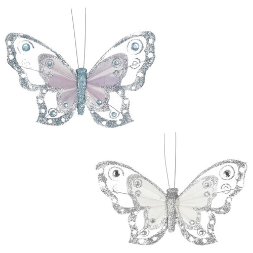 Motýl s klipem, 6ks v krabičce, mix barev, cena za 1 krabičku