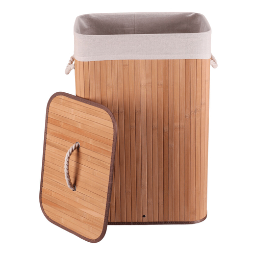 Koš prádelní - bambusový, s víkem, přírodní