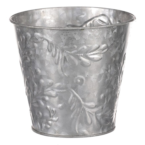 Obal kovový - vzor jmelí, barva stříbrná