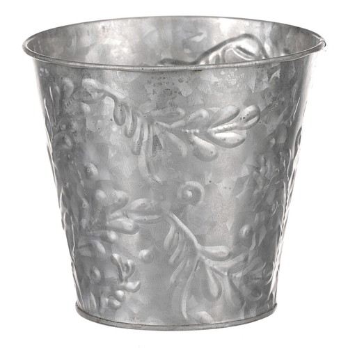 Obal kovový - vzor jmelí, barva stříbrná