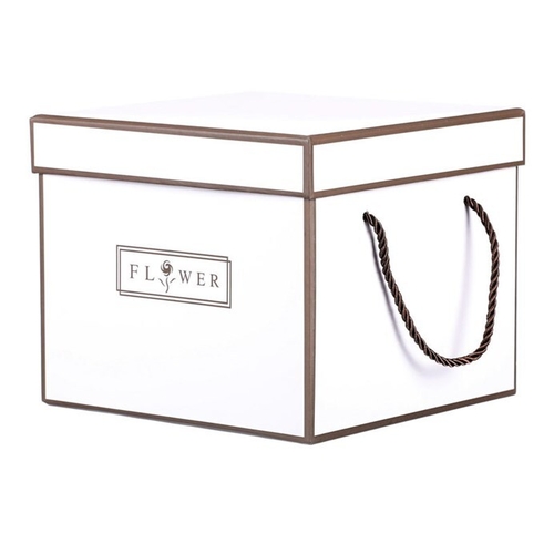 Flower box - papír, krabice, barva bílá, cena za 1 ks