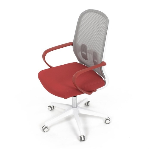 Kancelářská židle, houpací mechanismus, červená látka, KA-S425 RED