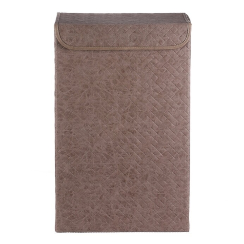 Koš prádelní - látkový s víkem, hnědá barva