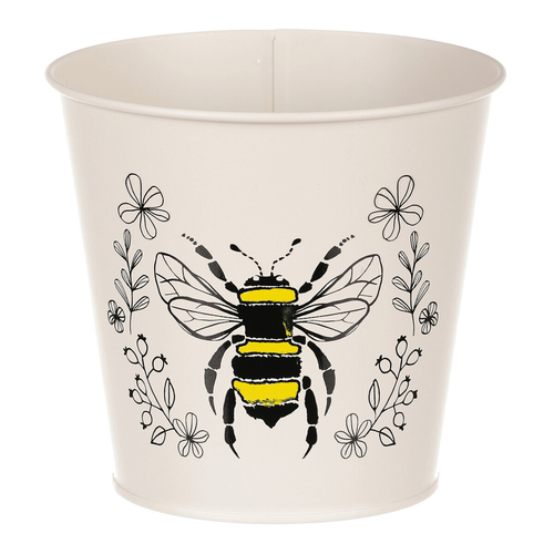Obal kovový - motiv včelky, barva krémová