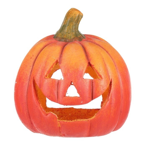 Dýně z terakoty - svícen, barva oranžovo-červená