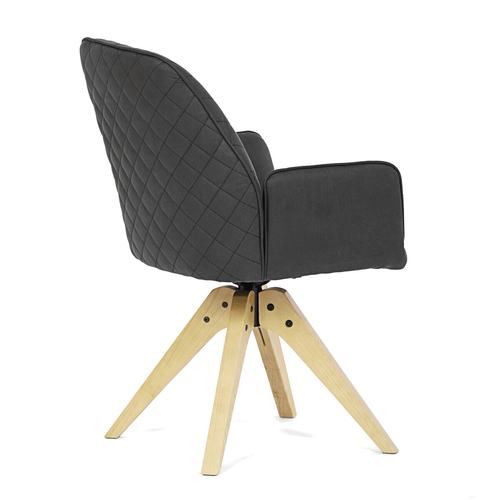 Jídelní židle otočná 180°, černá, látka, HC-539 BK3