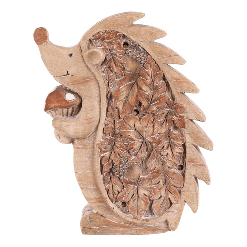 Ježek - dekorace s osvětlením, magnesium, imitace dřeva