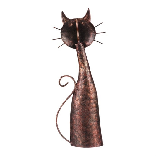Kočka - kovová zahradní dekorace, měděná
