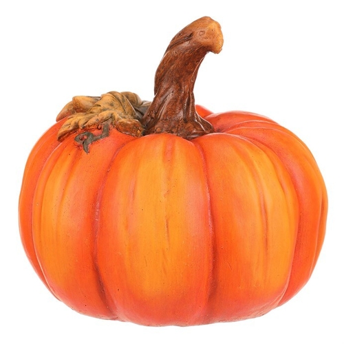 Dýně s lístky - dekorace z magnesia, barva oranžová