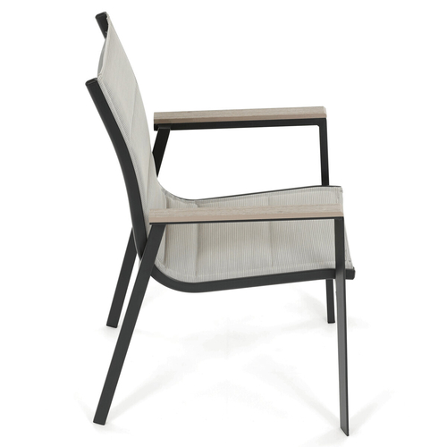 Zahradní židle, hliník, síťovina, béžová, AZC-S1110 BK