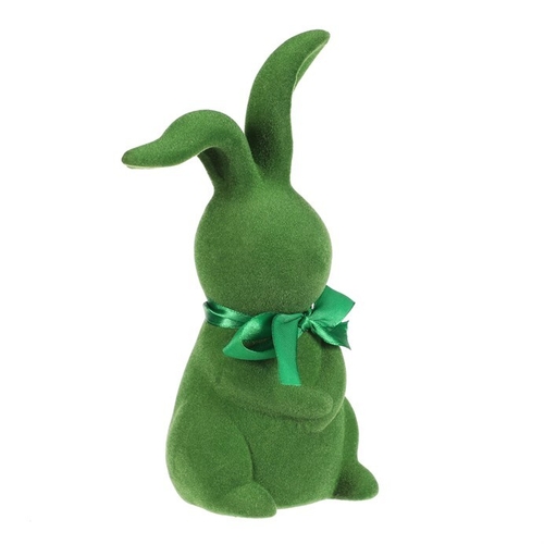 Zajíc - keramická figurka, semišový povrch, vel. M, zelená