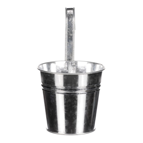 Obal na květiny - na zavěšení, zinkový, barva stříbrná