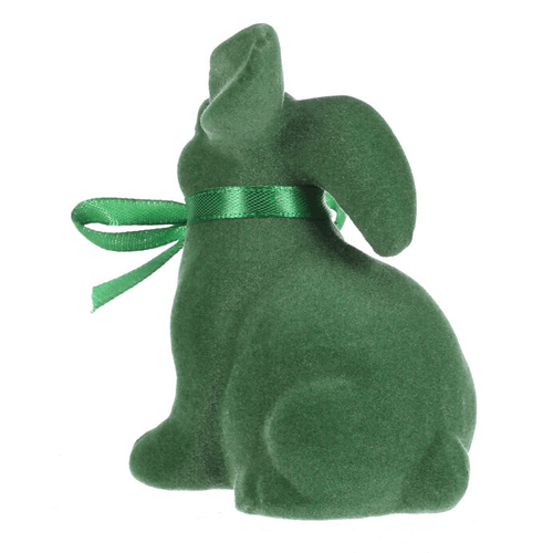 Zajíc - keramická figurka, semišový povrch, vel. S, zelená
