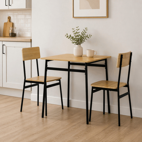 Jídelní set s 2 židlemi, 70x70x76cm, mdf, divoký dub, AUT-O2121 OAK