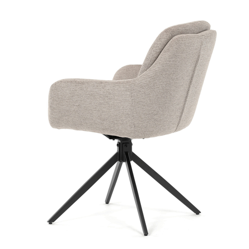 Jídelní židle otočná 180°, béžová, látka, DCH-P3174 LAN2