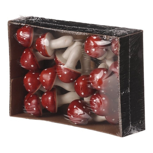 Houby na drátku, barva červená, cena za balení (24 ks)