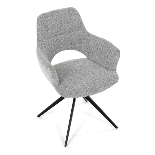 Jídelní židle otočná 360°, šedá, látka, DCH-D1320 GREY2