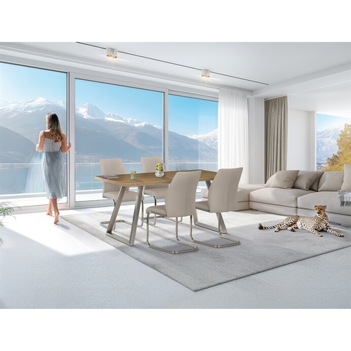 Jídelní stůl 160x90cm, dýha, dub, HT-W1515 OAK