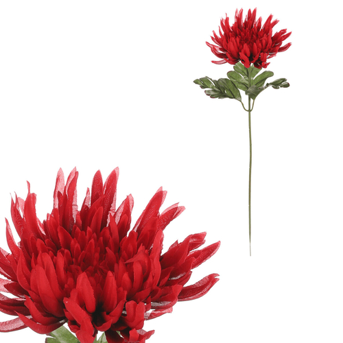 Chryzantéma - umělá řezaná květina, červená