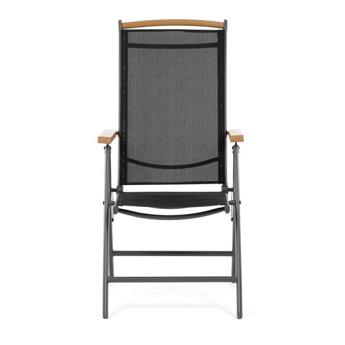 Zahradní židle, hliník, síťovina, šedá, AZC-W1408 GREY